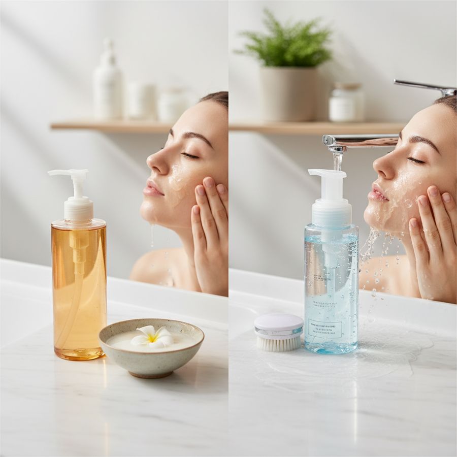 Oil-to-milk cleanser: gentle makeup removal for sensitive skin