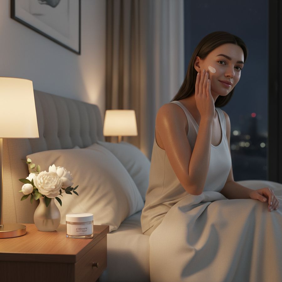 Ceramide night cream: repairing your skin barrier